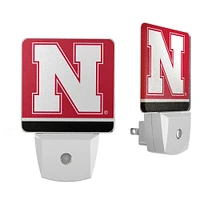 Nebraska Huskers Logo Stripe Design Nightlight 2-Pack