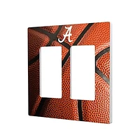 Alabama Crimson Tide Basketball Design Double Rocker Lightswitch Plate