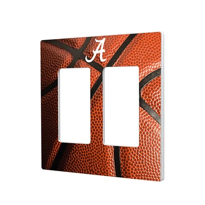 Alabama Crimson Tide Basketball Design Double Rocker Lightswitch Plate