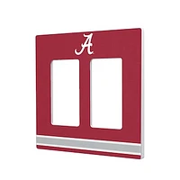 Alabama Crimson Tide Stripe Design Double Rocker Lightswitch Plate