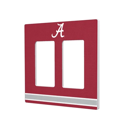 Alabama Crimson Tide Stripe Design Double Rocker Lightswitch Plate