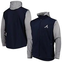 Men's Dunbrooke Navy/Heather Gray Atlanta Braves Alpha Full-Zip Jacket