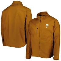 Men's Dunbrooke Tan Philadelphia Phillies Journey Tri-Blend Full-Zip Jacket