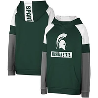 Youth Colosseum Green Michigan State Spartans Colorblock Raglan Pullover Hoodie