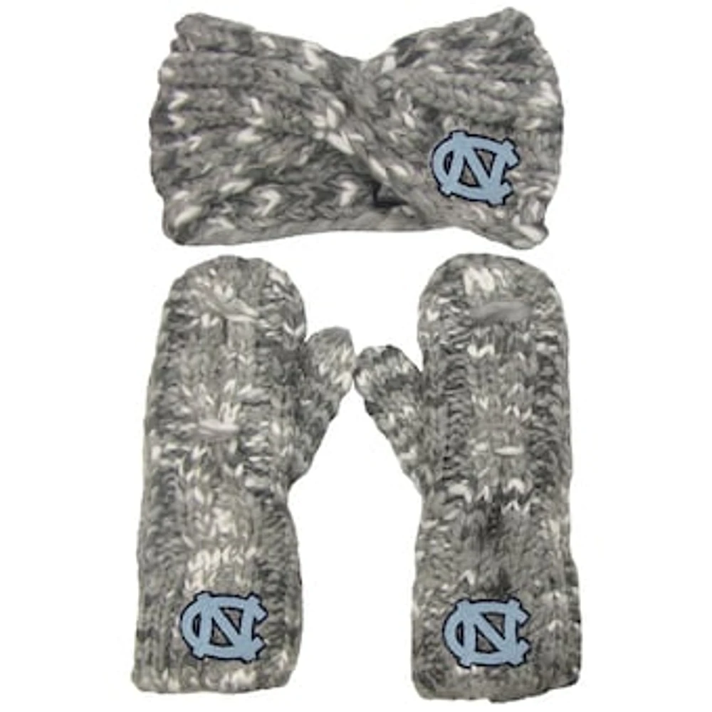 Women's ZooZatz North Carolina Tar Heels Logo Marled Headband and Mitten Set