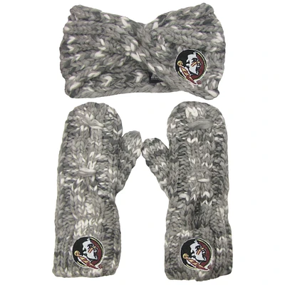 Women's ZooZatz Florida State Seminoles Logo Marled Headband and Mitten Set