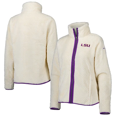 Women's Columbia Cream LSU Tigers Fireside II Sherpa Full-Zip Jacket