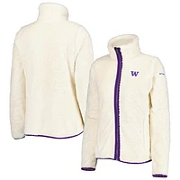 Women's Columbia Cream Washington Huskies Fireside II Sherpa Full-Zip Jacket