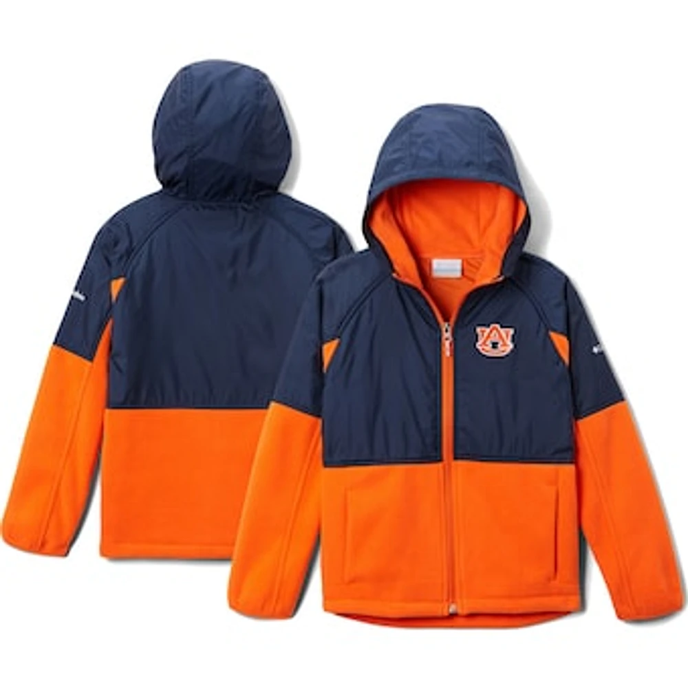 Youth Columbia Navy Auburn Tigers Flanker Raglan Full-Zip Hoodie