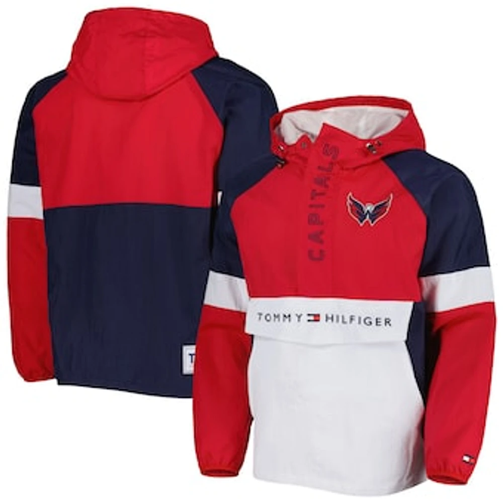 Men's Tommy Hilfiger Red/White Washington Capitals Raglan Quarter-Zip Jacket