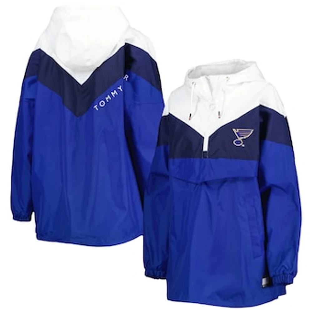 Women's Tommy Hilfiger Blue/Navy St. Louis Blues Staci Half-Zip Windbreaker Jacket