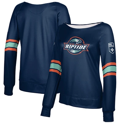 Women's Epoch Lacrosse Blue New York Riptide Boat Neck Pullover Sweatshirt
