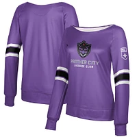 Women's Epoch Lacrosse Purple Panther City Club Boat Neck Pullover Sweatshirt