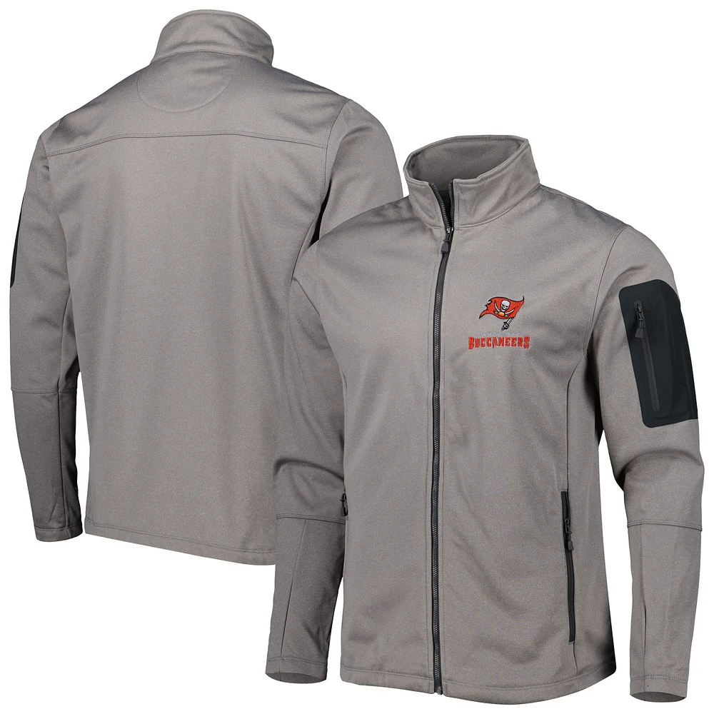 Men's Dunbrooke Heather Gray Tampa Bay Buccaneers Freestyle Coated Tech Fleece Full-Zip Jacket