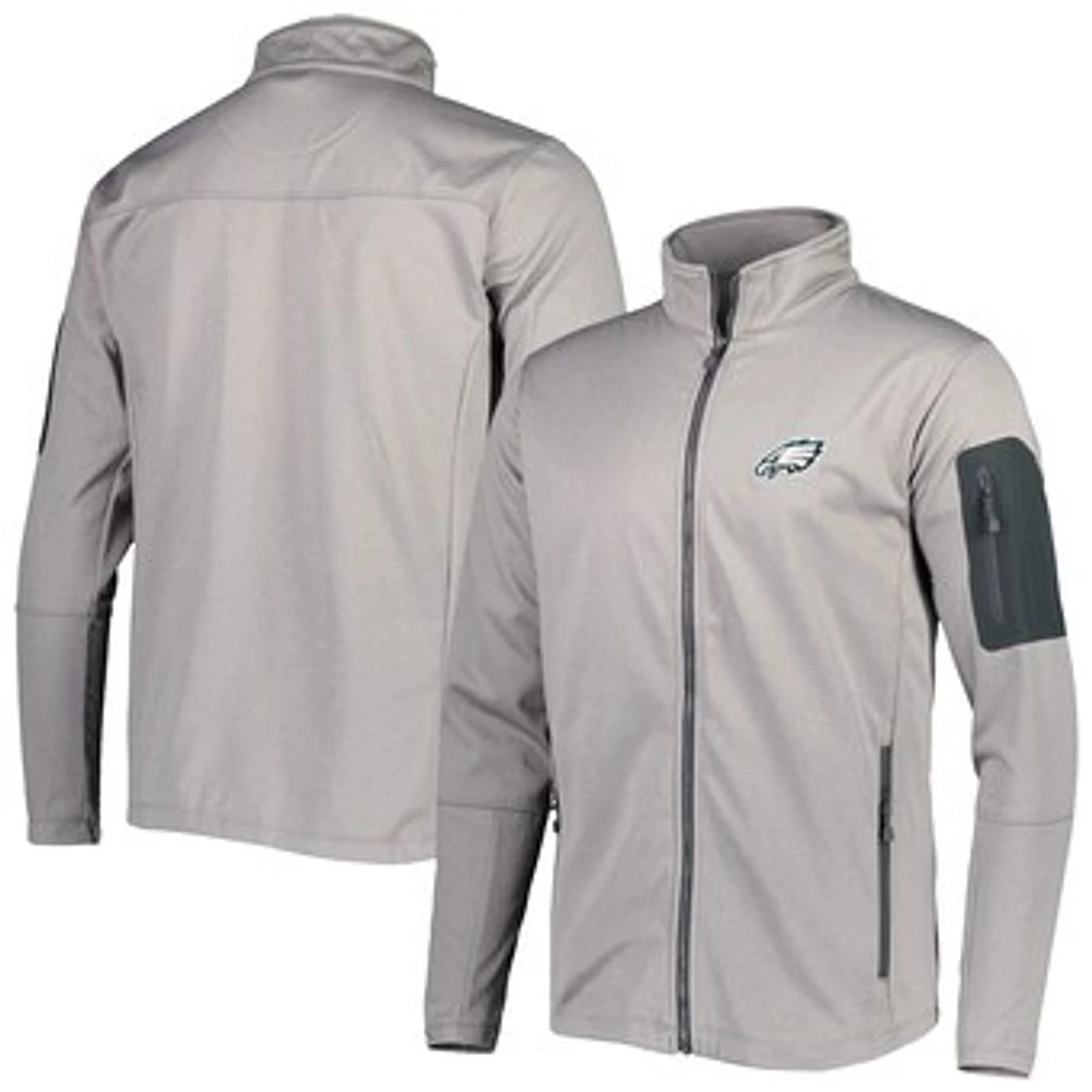 Men's Dunbrooke Heather Gray Philadelphia Eagles Freestyle Coated Tech Fleece Full-Zip Jacket