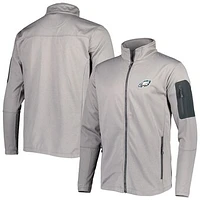 Men's Dunbrooke Heather Gray Philadelphia Eagles Freestyle Coated Tech Fleece Full-Zip Jacket