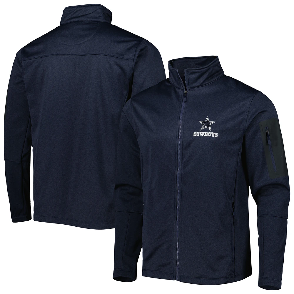 Men's Dunbrooke Heather Navy Dallas Cowboys Freestyle Coated Tech Fleece Full-Zip Jacket