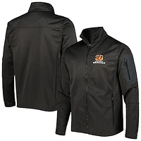 Men's Dunbrooke Heather Black Cincinnati Bengals Freestyle Coated Tech Fleece Full-Zip Jacket