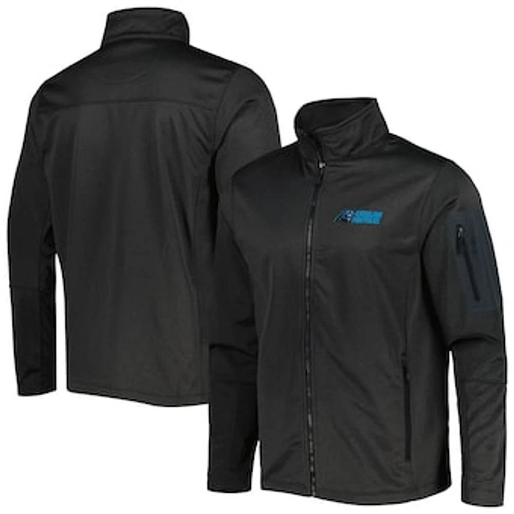 Men's Dunbrooke Heather Black Carolina Panthers Freestyle Coated Tech Fleece Full-Zip Jacket