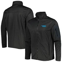 Men's Dunbrooke Heather Black Carolina Panthers Freestyle Coated Tech Fleece Full-Zip Jacket