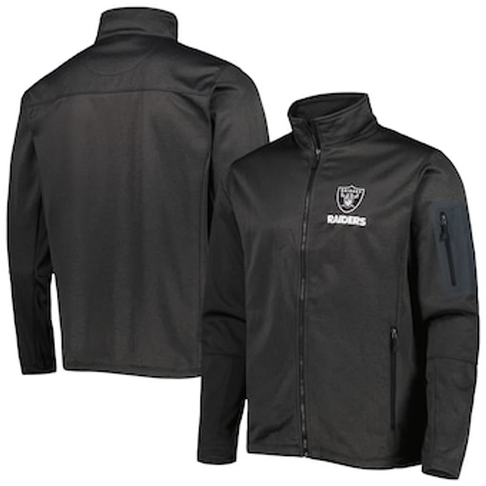 Men's Dunbrooke Heather Black Las Vegas Raiders Freestyle Coated Tech Fleece Full-Zip Jacket