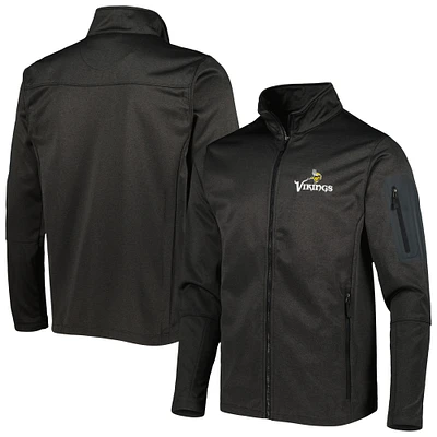 Men's Dunbrooke Heather Black Minnesota Vikings Freestyle Coated Tech Fleece Full-Zip Jacket