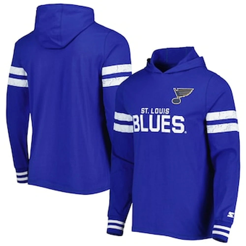 Men's Starter Blue St. Louis Blues Offense Long Sleeve Hoodie T-Shirt