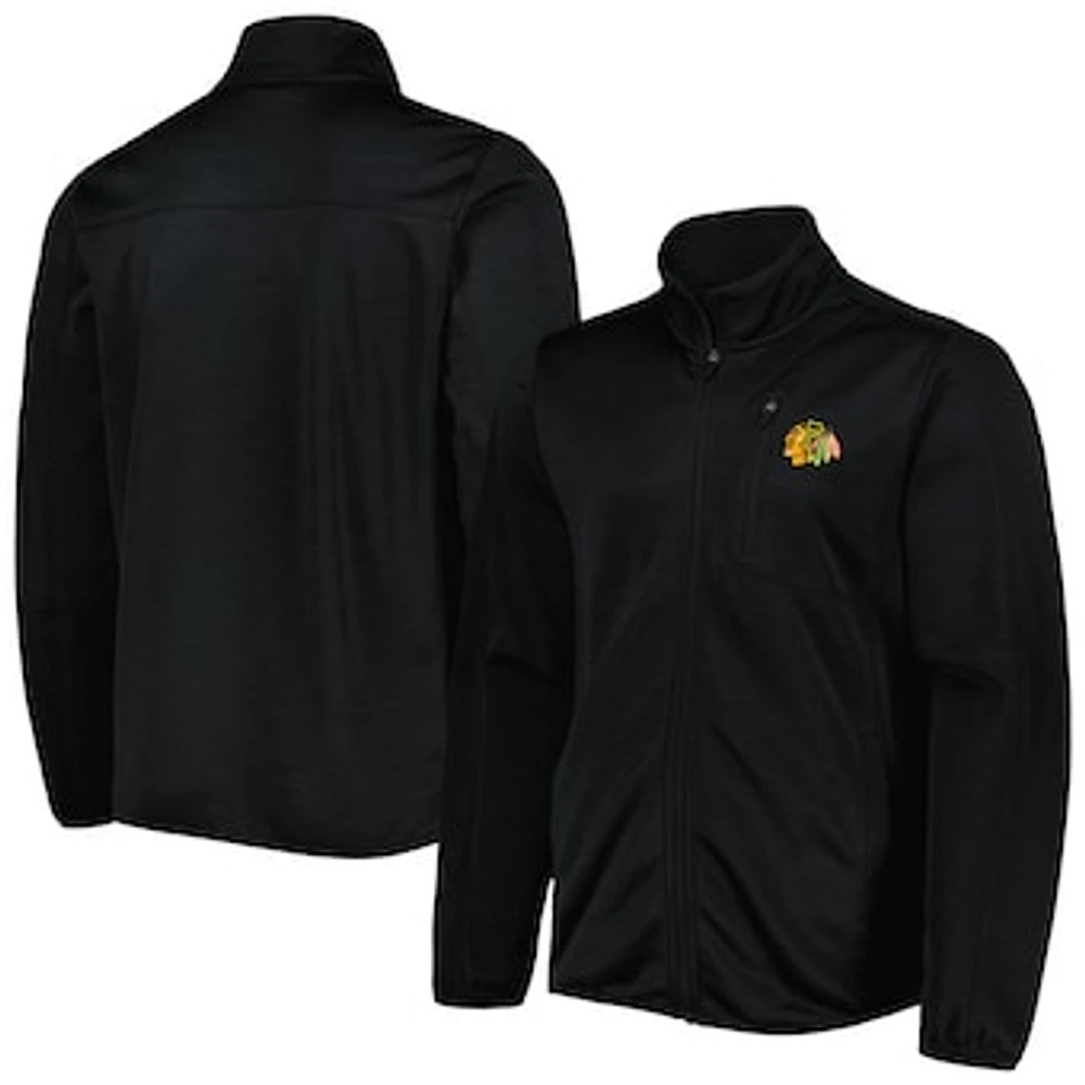 Men's G-III Sports by Carl Banks Black Chicago Blackhawks Closer Transitional Full-Zip Jacket