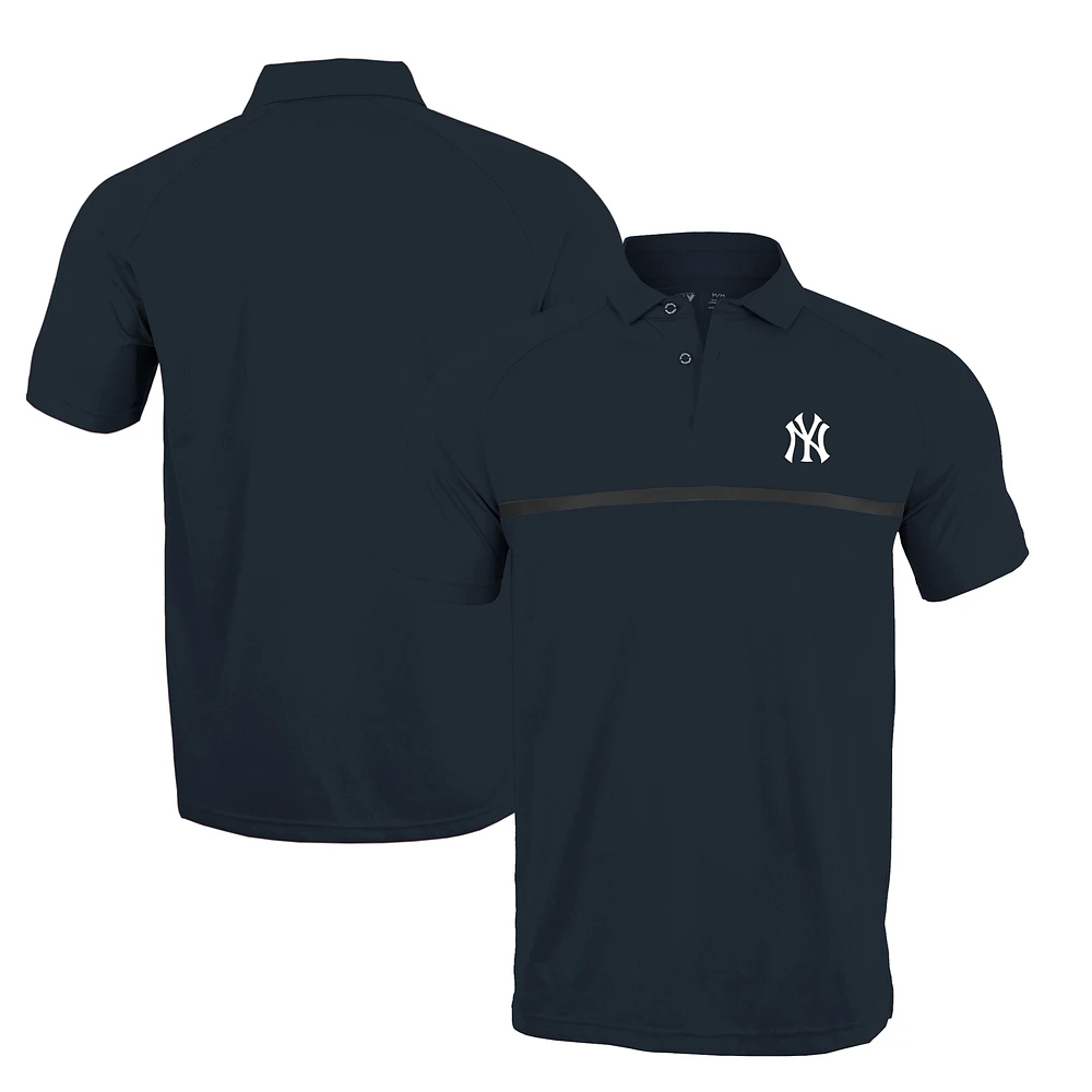 Men's Levelwear Navy New York Yankees Sector Core Raglan Polo