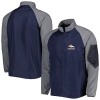 Men's Dunbrooke Navy Denver Broncos Hurricane Raglan Full-Zip Windbreaker Jacket