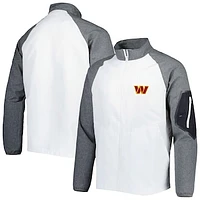 Men's Dunbrooke White Washington Commanders Hurricane Raglan Full-Zip Windbreaker Jacket