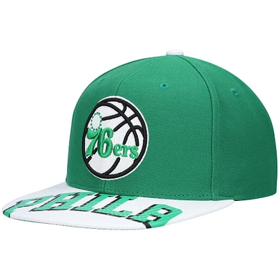 Men's Mitchell & Ness x Lids Green/White Philadelphia 76ers Current Reload 3.0 Snapback Hat