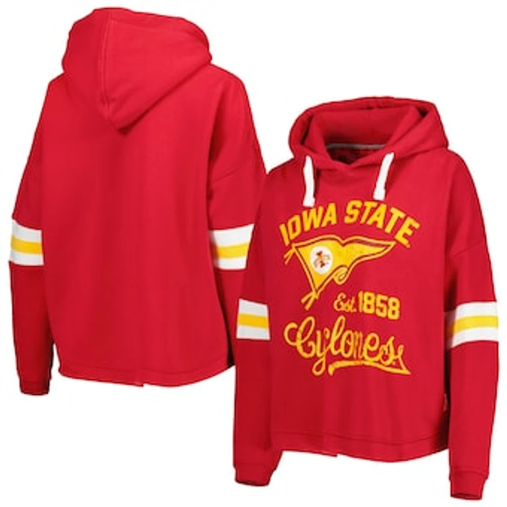 Women's Pressbox Cardinal Iowa State Cyclones Super Pennant Pullover Hoodie