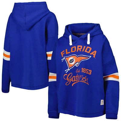 Women's Pressbox Royal Florida Gators Super Pennant Pullover Hoodie