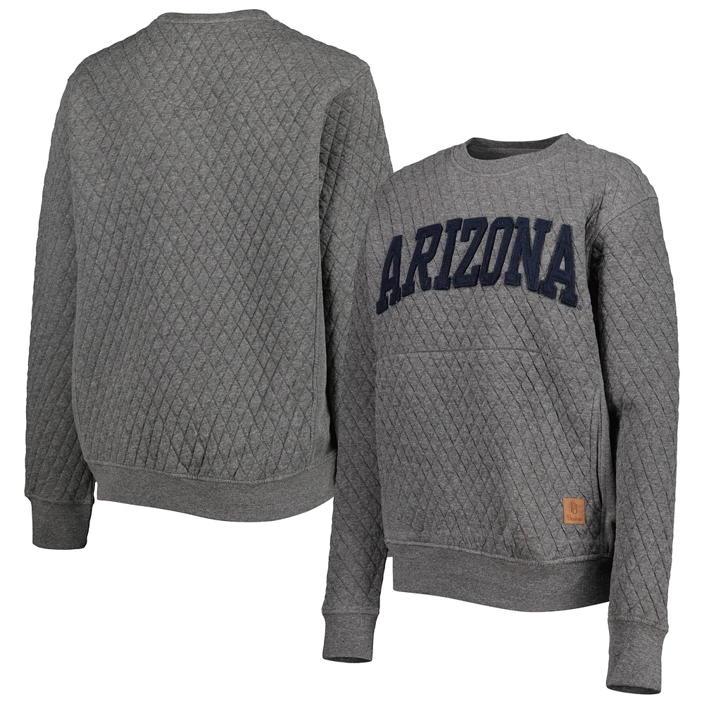 Women's Pressbox Heather Charcoal Arizona Wildcats Moose Quilted Pullover Sweatshirt