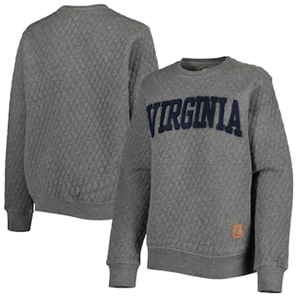 Women's Pressbox Heather Charcoal Virginia Cavaliers Moose Quilted Pullover Sweatshirt