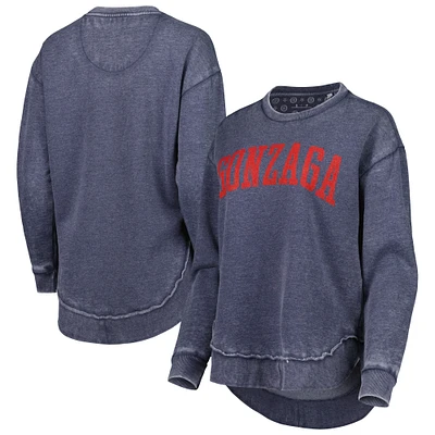 Women's Pressbox Navy Gonzaga Bulldogs Vintage Wash Pullover Sweatshirt