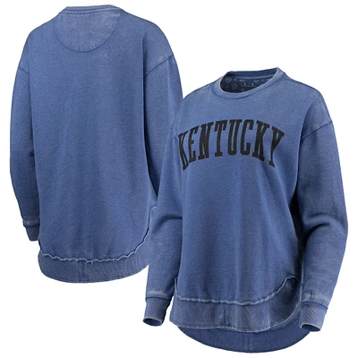 Women's Pressbox Royal Kentucky Wildcats Vintage Wash Pullover Sweatshirt