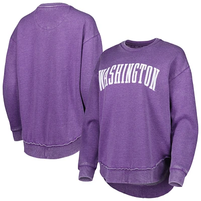 Women's Pressbox Purple Washington Huskies Vintage Wash Pullover Sweatshirt