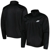 Men's Dunbrooke Black Philadelphia Eagles All-Star Tech Quarter-Zip Top