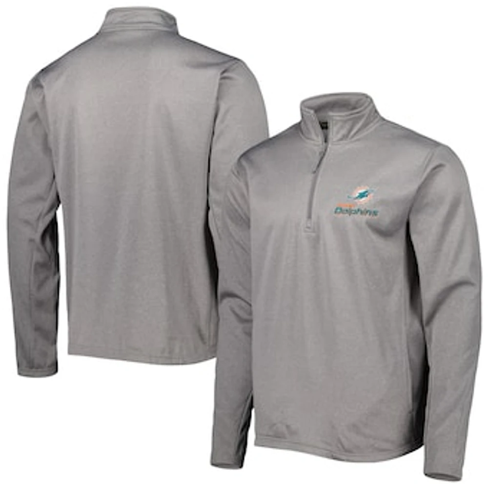 Men's Dunbrooke Heather Gray Miami Dolphins All-Star Tech Quarter-Zip Top