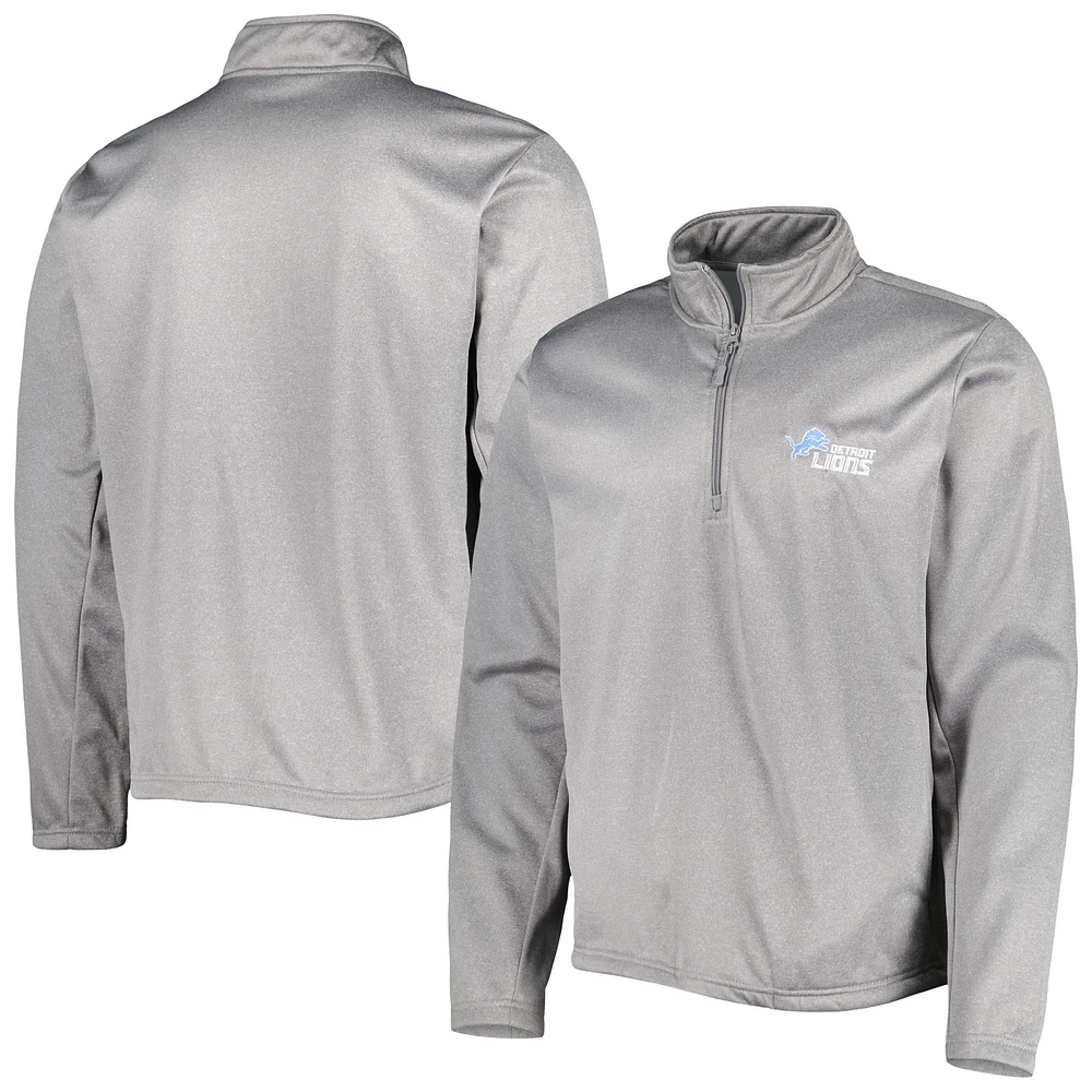 Men's Dunbrooke Heather Gray Detroit Lions All-Star Tech Quarter-Zip Top