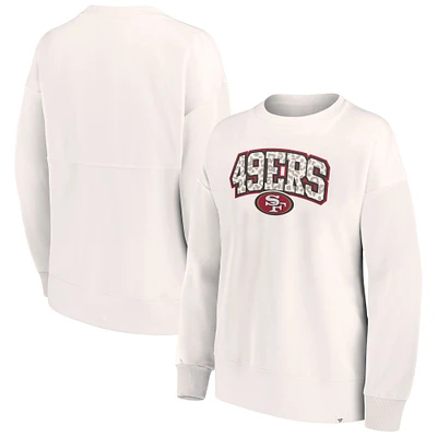 Women's Fanatics Cream San Francisco 49ers Leopard Team Pullover Sweatshirt