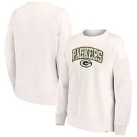 Women's Fanatics Cream Green Bay Packers Leopard Team Pullover Sweatshirt