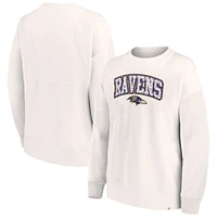 Women's Fanatics Cream Baltimore Ravens Leopard Team Pullover Sweatshirt