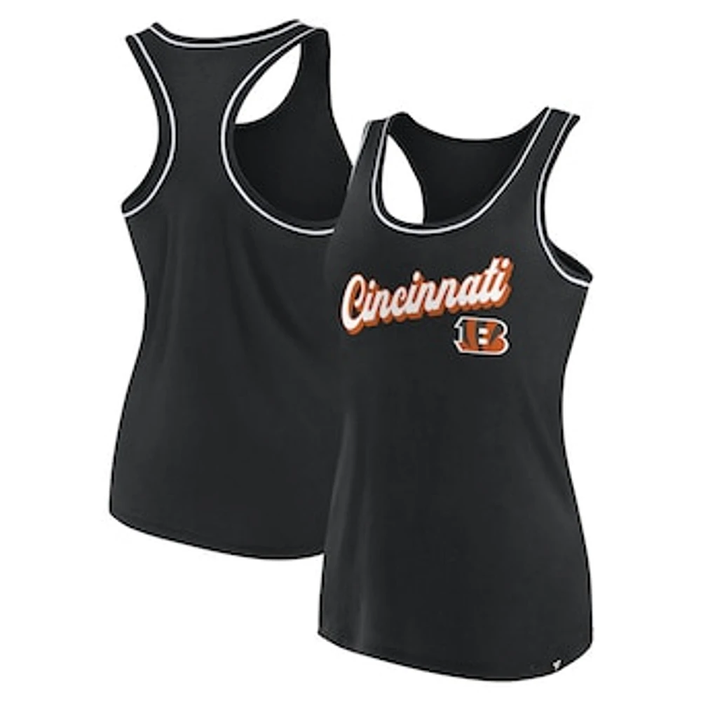 Women's Fanatics Black Cincinnati Bengals Wordmark Logo Racerback Scoop Neck Tank Top