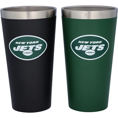 New York Jets Two-Pack 16oz. Team Color Stainless Steel Pint Cup Set