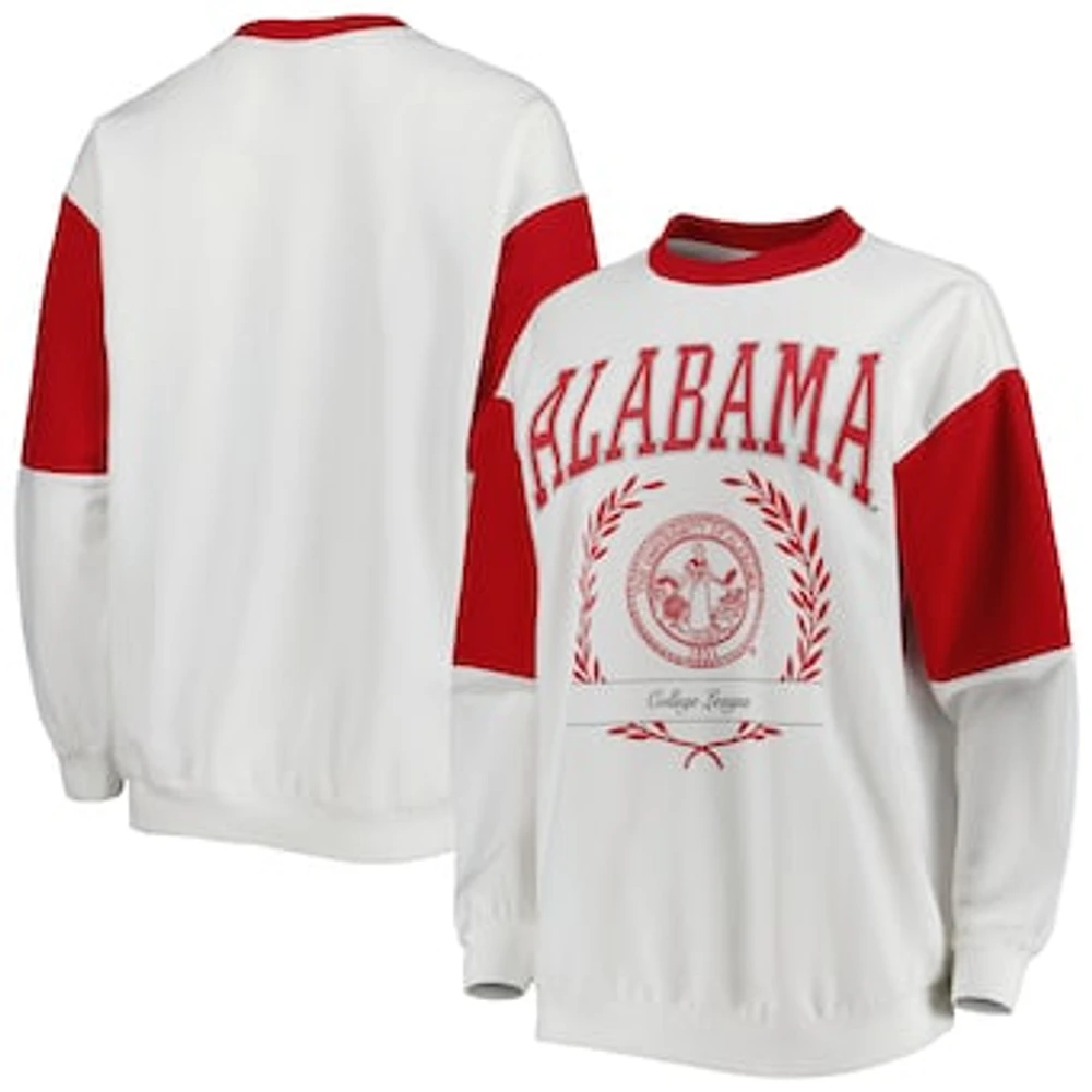 Women's Gameday Couture White Alabama Crimson Tide It's A Vibe Dolman Pullover Sweatshirt