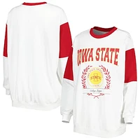 Women's Gameday Couture White Iowa State Cyclones It's A Vibe Dolman Pullover Sweatshirt