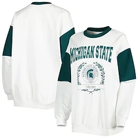 Women's Gameday Couture White Michigan State Spartans It's A Vibe Dolman Pullover Sweatshirt